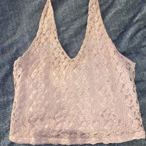 Lacey pink cropped halter 💗